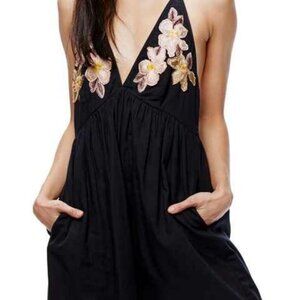 Free People Love Flowers Halter Mini Dress - Size Large